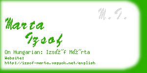 marta izsof business card